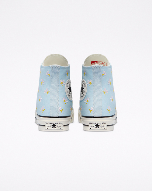 floral print ChambrayBlue color back image