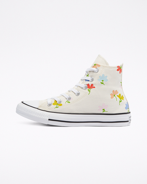 floral print white color side